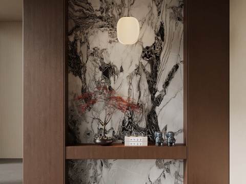  新中式玄关 隔断3d模型 