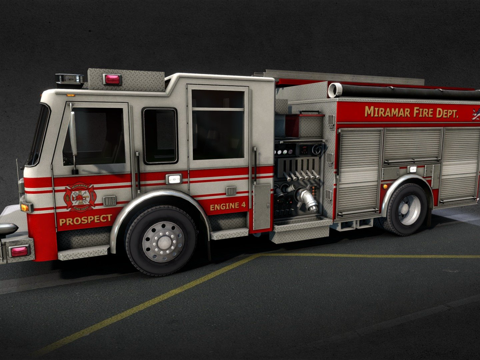  通用美国消防车3d模型 