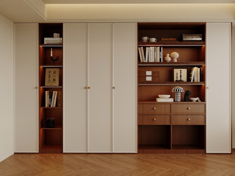  中古风书柜3d模型 