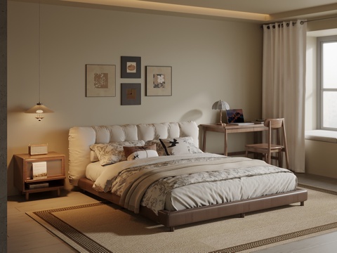 中古风卧室su模型