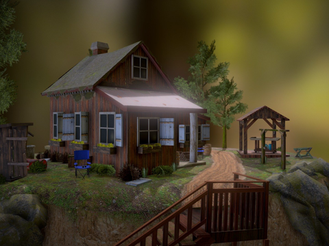  森林微缩景观3d模型 