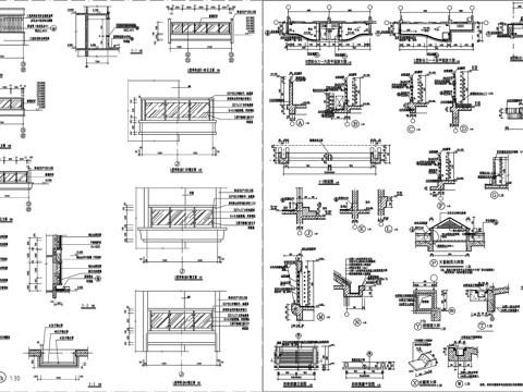 阳台栏杆空调机位阳台剖面详图节点大样CAD素材图库cad施工图