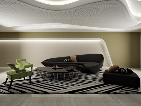  现代沙发 茶几 单椅 吊灯3d模型 