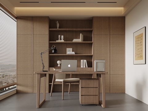 新中式茶室 茶桌椅 茶柜su模型