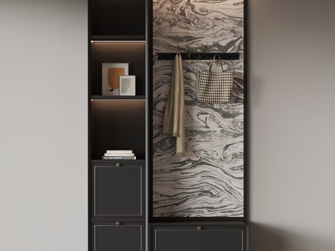 现代意式玄关柜 鞋柜su模型