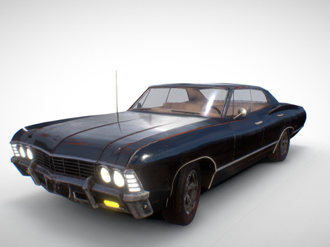 雪佛兰黑斑羚1967-超自然3d模型 