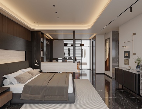  意式卧室3d模型 