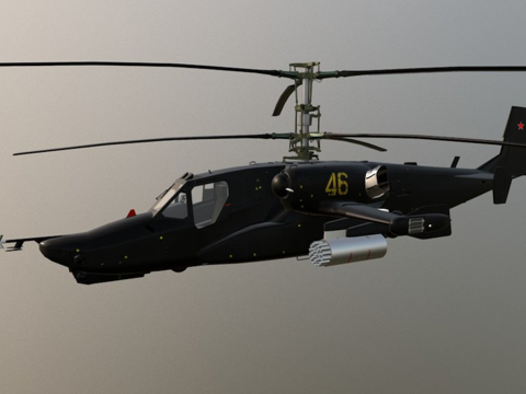 卡-50直升机3d模型 