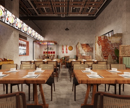  现代餐馆 民族风餐厅3d模型 