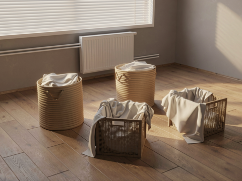 毛巾架 藤蔓篮子 生活用品su模型