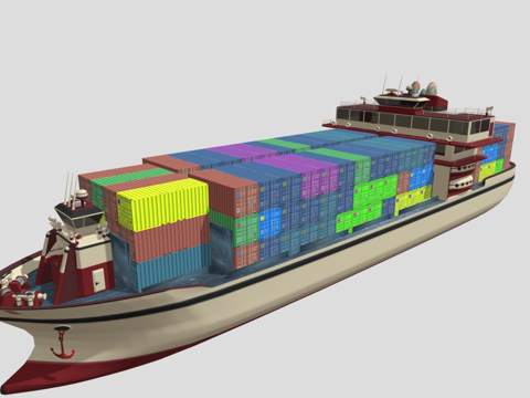  货船023d模型 
