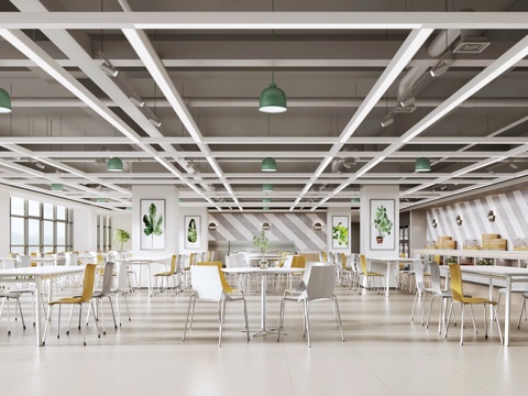  现代网红餐厅3d模型 