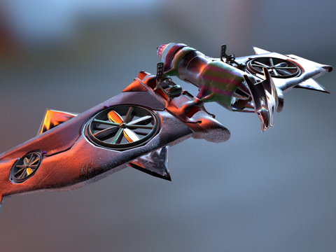  绿魔的滑翔机3d模型 