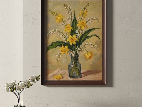  复古，中古，装饰画3d模型 