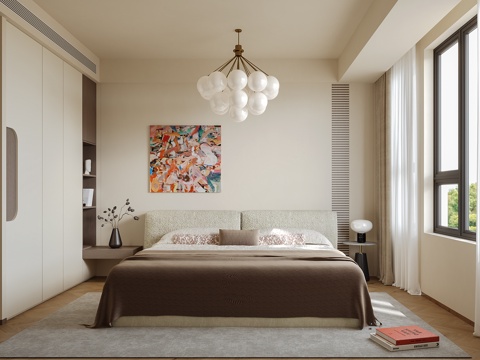 中古风卧室su模型