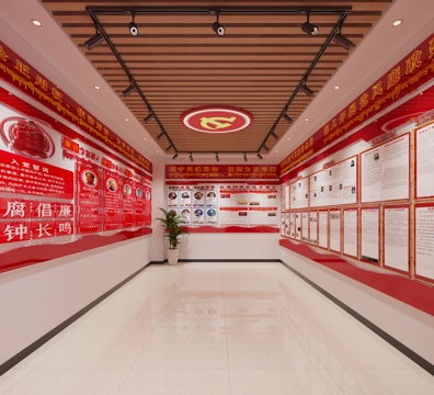  廉政教育厅3d模型 