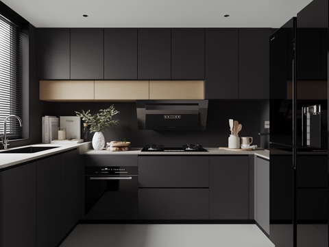 现代家居厨房su模型