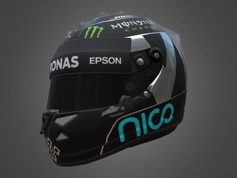  尼科·罗斯伯格 F1 头盔3d模型 