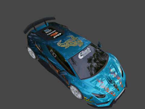  兰博基尼飓风LP 610-4双门轿跑车（宽体）3d模型 