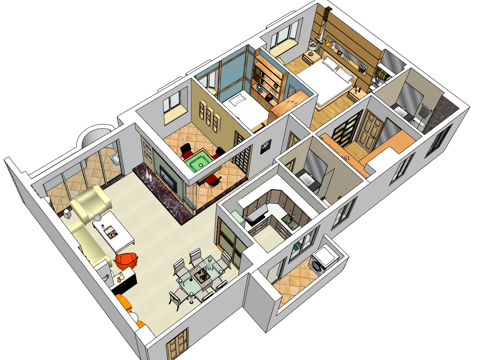 家装 家装方案 室内设计 模型su模型