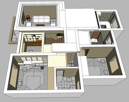 家装方案 室内设计su模型