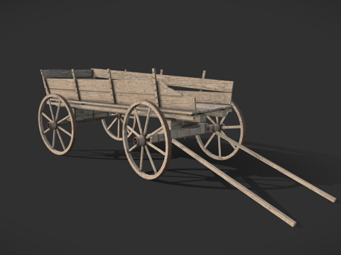  旧推车3d模型 