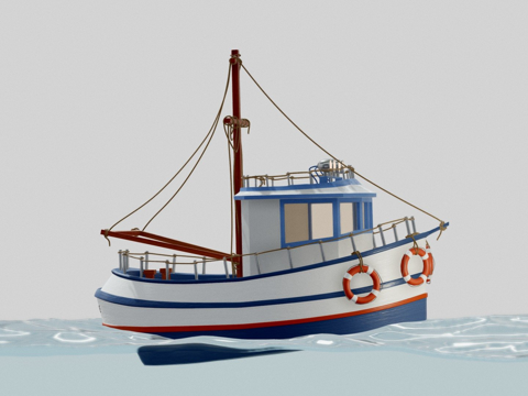  玩具船3d模型 