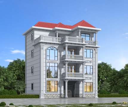  欧式独栋别墅  自建房别墅3d模型 