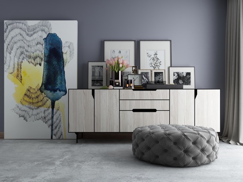  现代电视柜沙发组合3d模型 