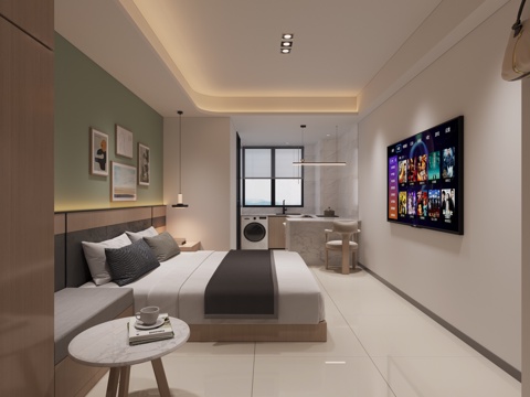  公寓 客房 职工宿舍3d模型 