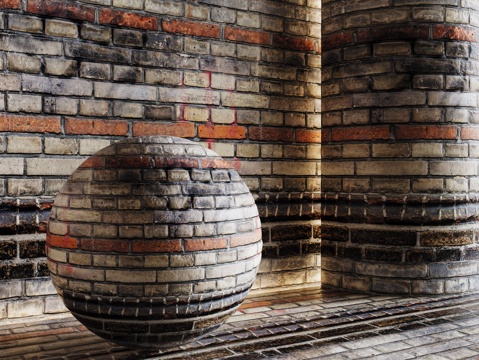  现代砖墙 红砖墙 仿古砖墙 文化砖墙 工业砖墙su模型 