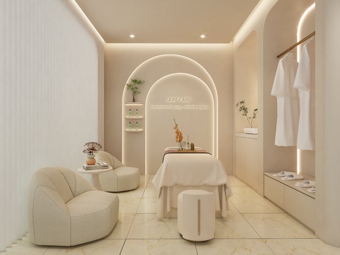  美容院包间   美容院设计  美容院SPA   美容美甲包间3d模型 