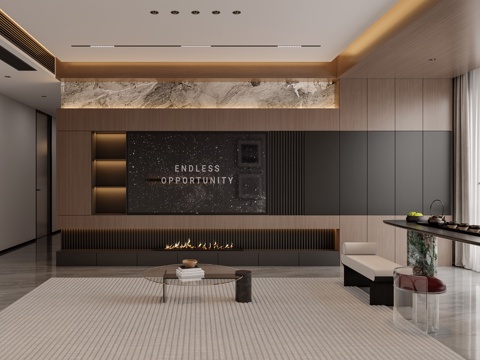 意式轻奢客厅3d模型