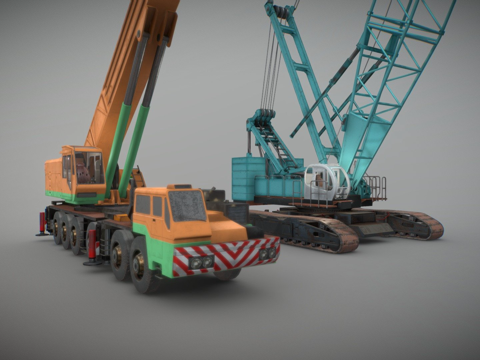  KA-2000与SCX2800-2起重机3d模型 