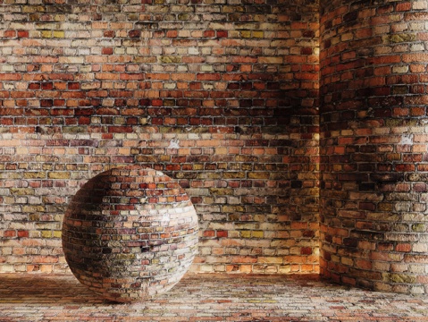 现代砖墙 红砖墙 仿古砖墙 文化砖墙 工业砖墙su模型