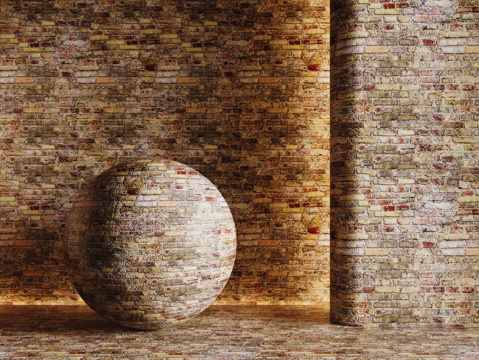 现代砖墙 红砖墙 仿古砖墙 文化砖墙 工业砖墙su模型