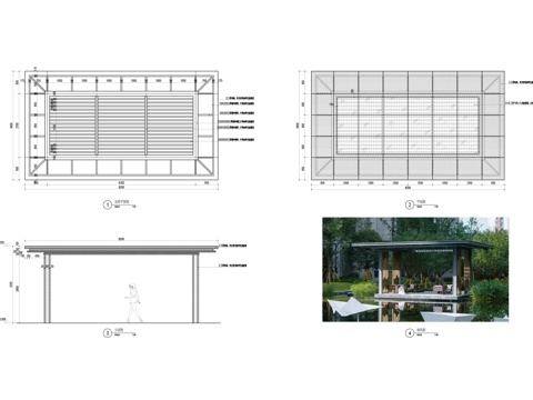 景观亭cad施工图