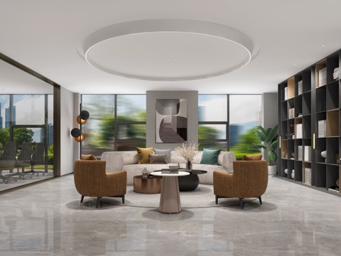  现代公司接待室 现代会客区 现代接待室3d模型 