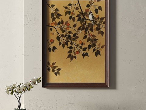  复古，中古，装饰画3d模型 