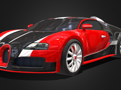  布加迪威龙16.4超级运动版 - 低多边形3d模型 