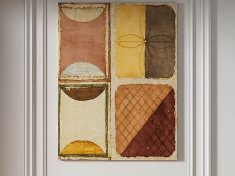  现代，简约，中古，抽象，装饰画免费3d模型 