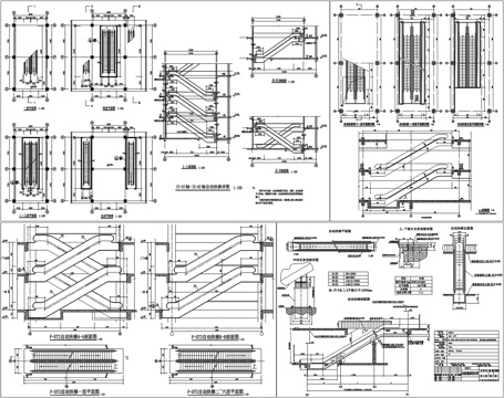 自动扶梯滚梯商场楼梯电梯详图CAD素材图库cad施工图