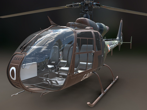  直升机瞪羚3d模型 