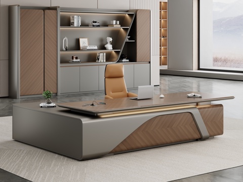  现代极简办公室 现代办公室 轻奢办公室 总经理办公室3d模型 