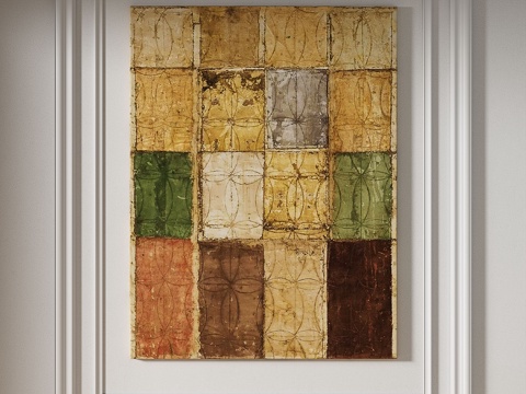  现代，简约，中古，抽象，装饰画免费3d模型 