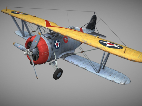  格鲁曼F3F-2战斗机用于=战争世界=大型多人在线游戏3d模型 