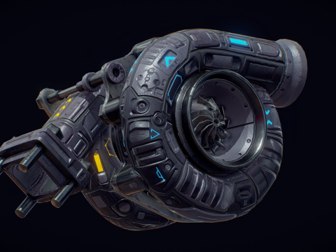  科幻涡轮增压器3d模型 