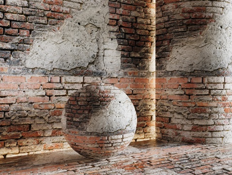 现代砖墙 红砖墙 仿古砖墙 文化砖墙 工业砖墙su模型