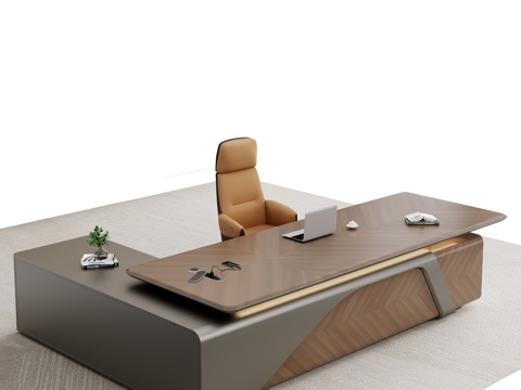  现代办公桌椅 办公桌 老板桌 大班台 班台桌 经理桌3d模型 