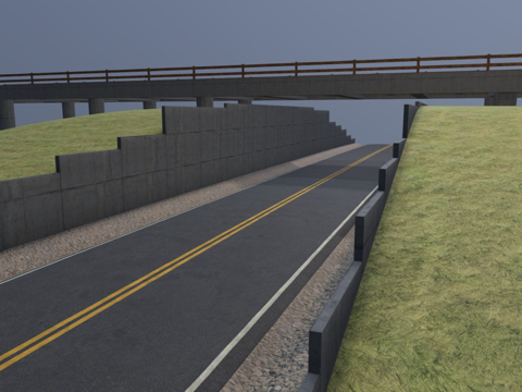  美国公路立交桥下穿桥3d模型 